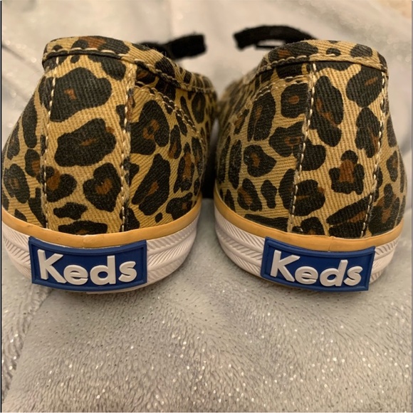 Keds Leopard Print Sneakers Canvas- Black and Tan Size 6 - Picture 2 of 6